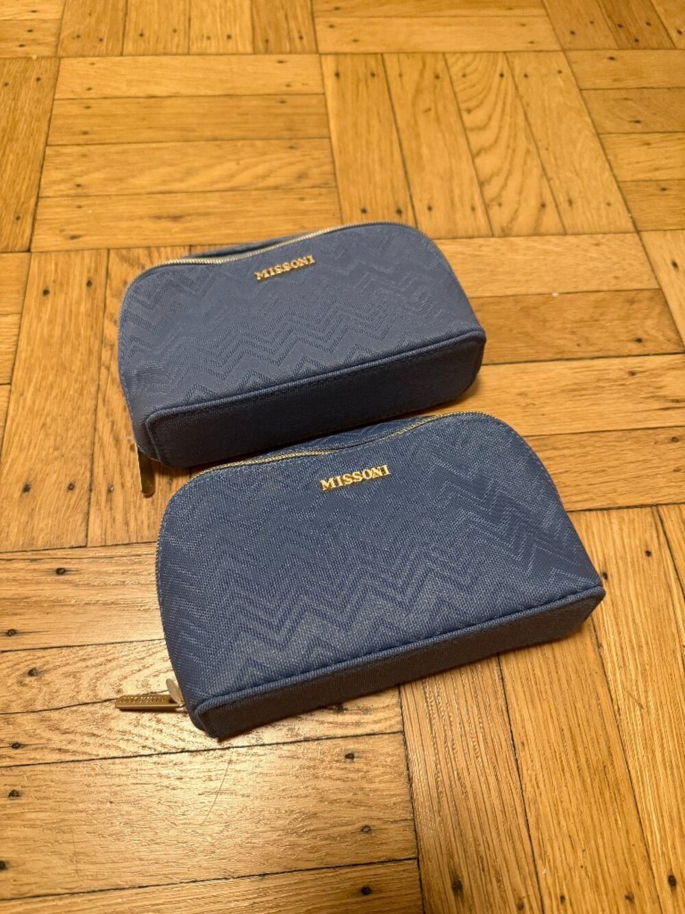 Missoni Business Class Amenity Toiletry Bags Navy Set of 2